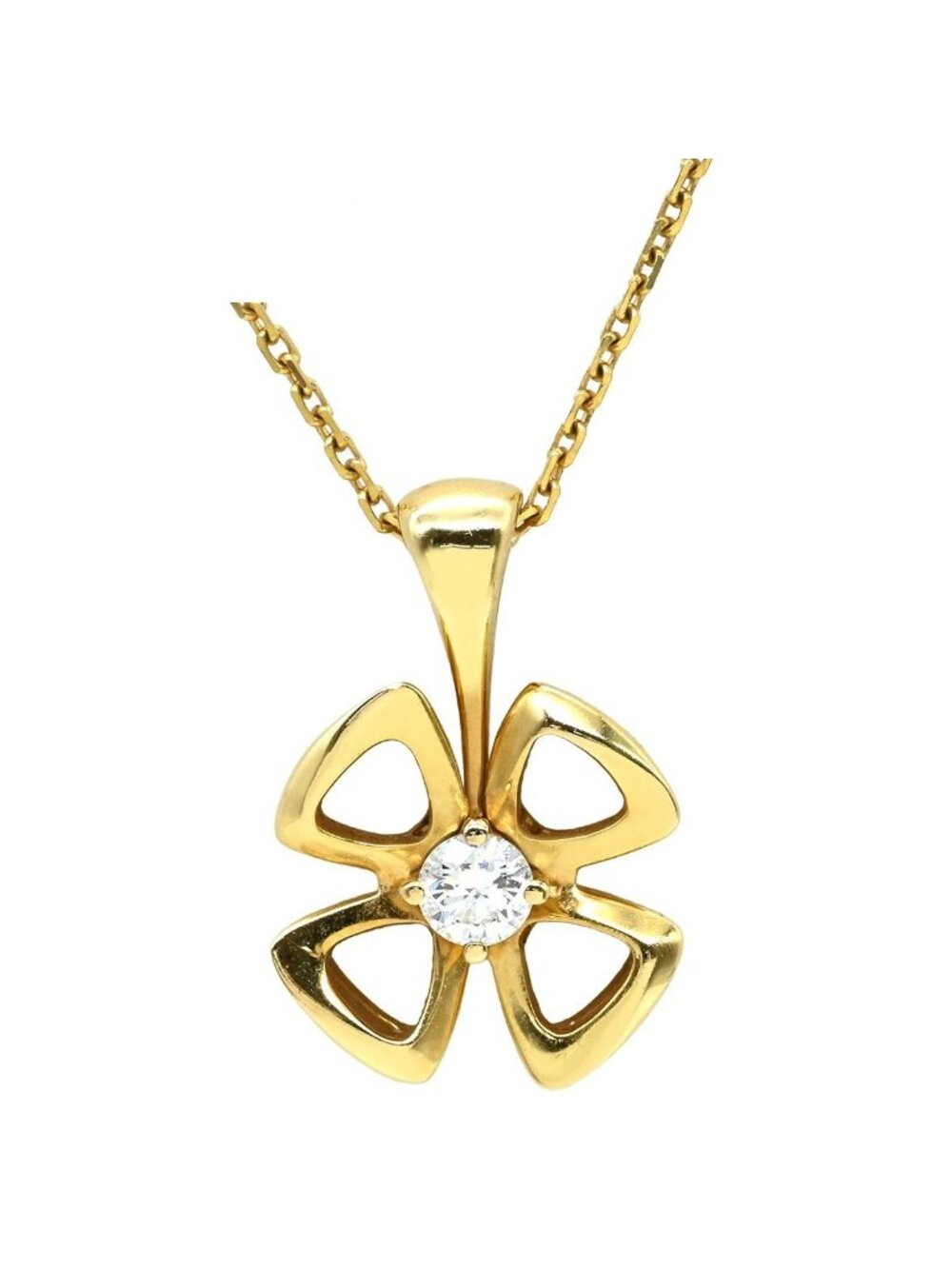 Bvlgari Necklace Fiorever Yellow Gold 18k Pave Diamond Flower Openwork